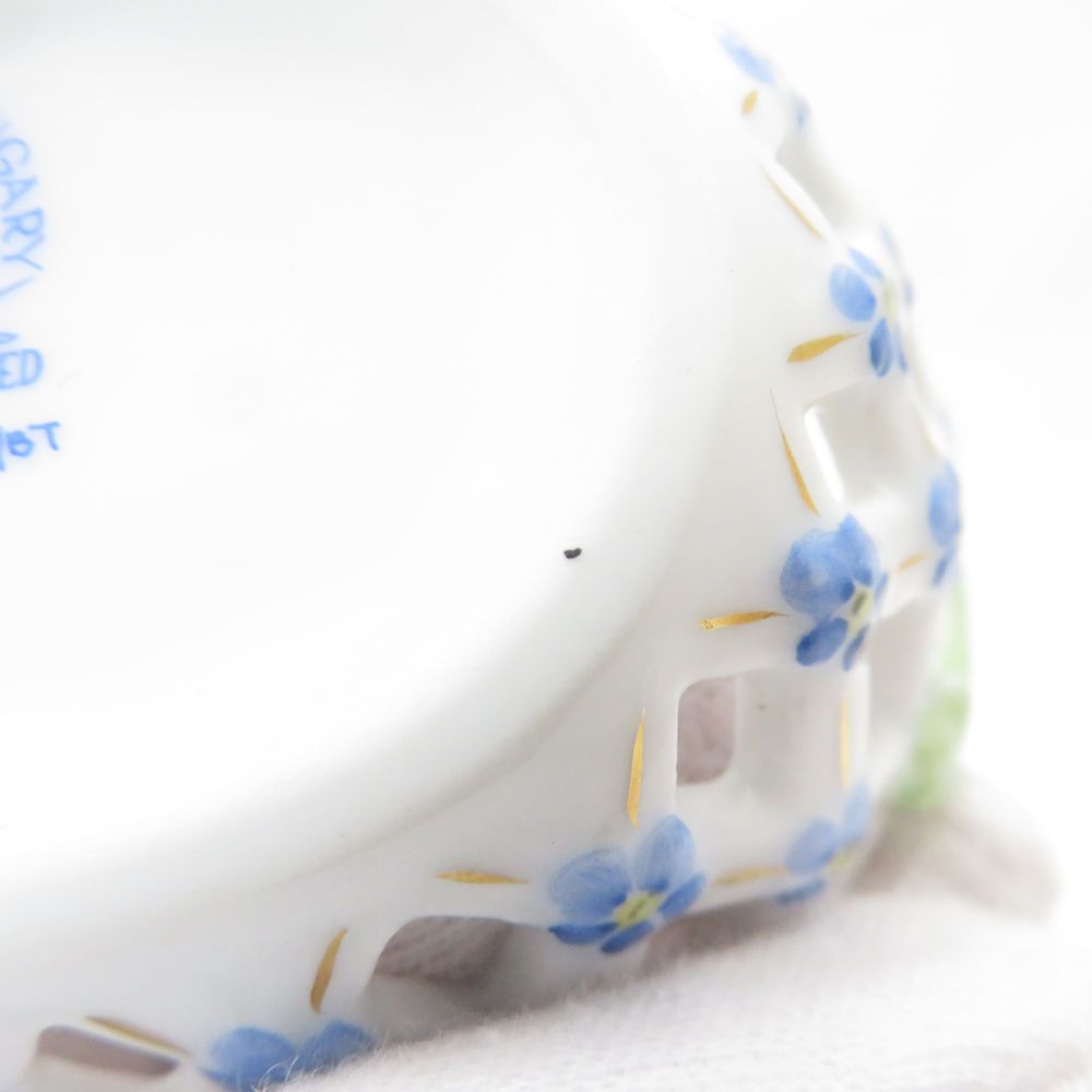 美品 Herend ヘレンド チューリップの花束 ミニ バスケット 1点