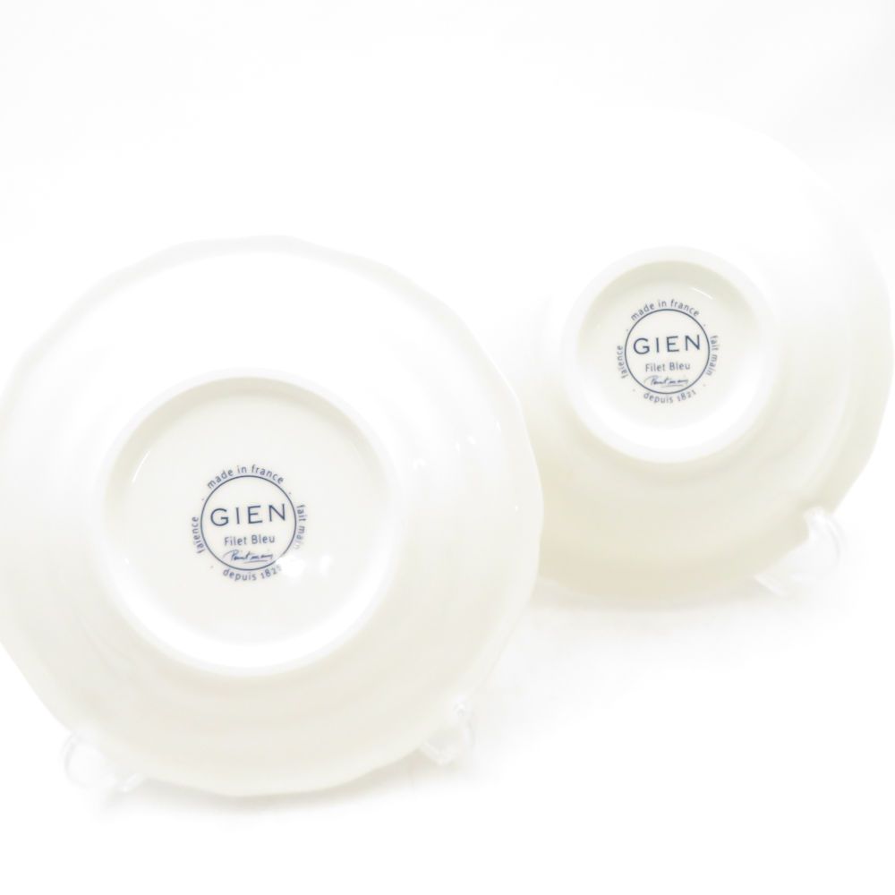  Gien ジアン Filet Bleu フィレブルー ボウル 中皿 4点 セット 17 cm 16 cmプレート 皿 食器