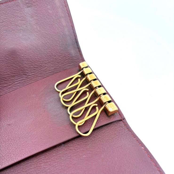 Cartier マスト ドゥ カルティエ 6連キーケース カーフ ボルドー