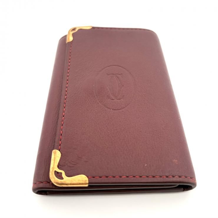 Cartier マスト ドゥ カルティエ 6連キーケース カーフ ボルドー