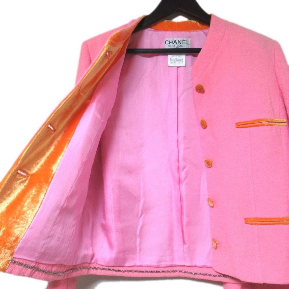 良品 CHANEL シャネル 96P ヴィンテージ ココマークボタン ベロア切替