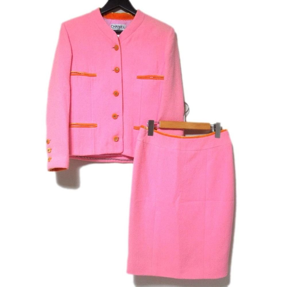 良品 CHANEL シャネル 96P ヴィンテージ ココマークボタン ベロア切替