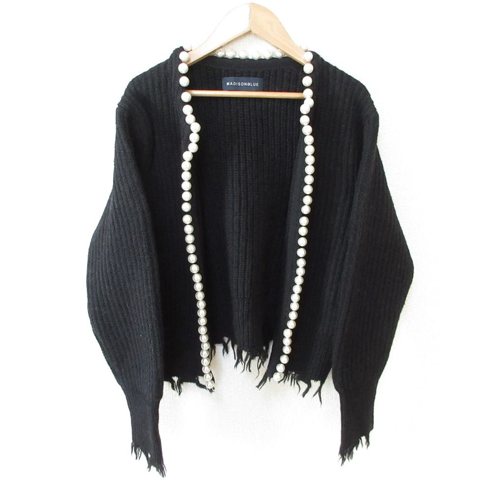 美品 22AW MADISON BLUE マディソンブルー パール装飾 長袖 ショート丈