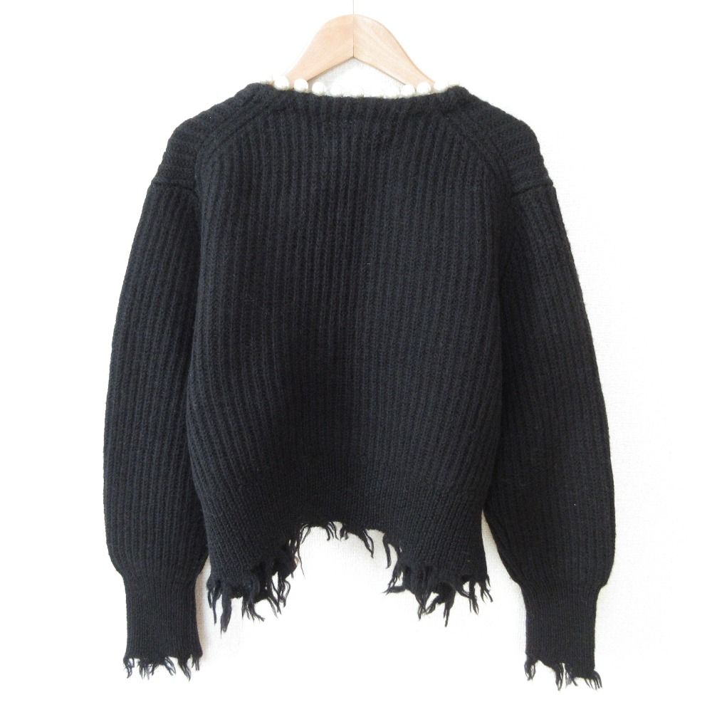 美品 22AW MADISON BLUE マディソンブルー パール装飾 長袖 ショート丈  