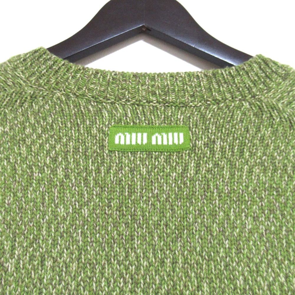 破格 MIU MIU オリーブグリーン Vネック長袖ニット i-img1000x1000-