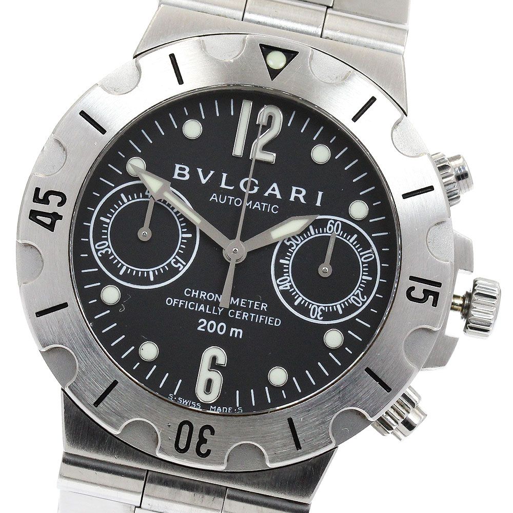 訳あり ブルガリ BVLGARI SCB38S ディアゴノ スクーバ クロノグラフ 自動巻き メンズ _930847