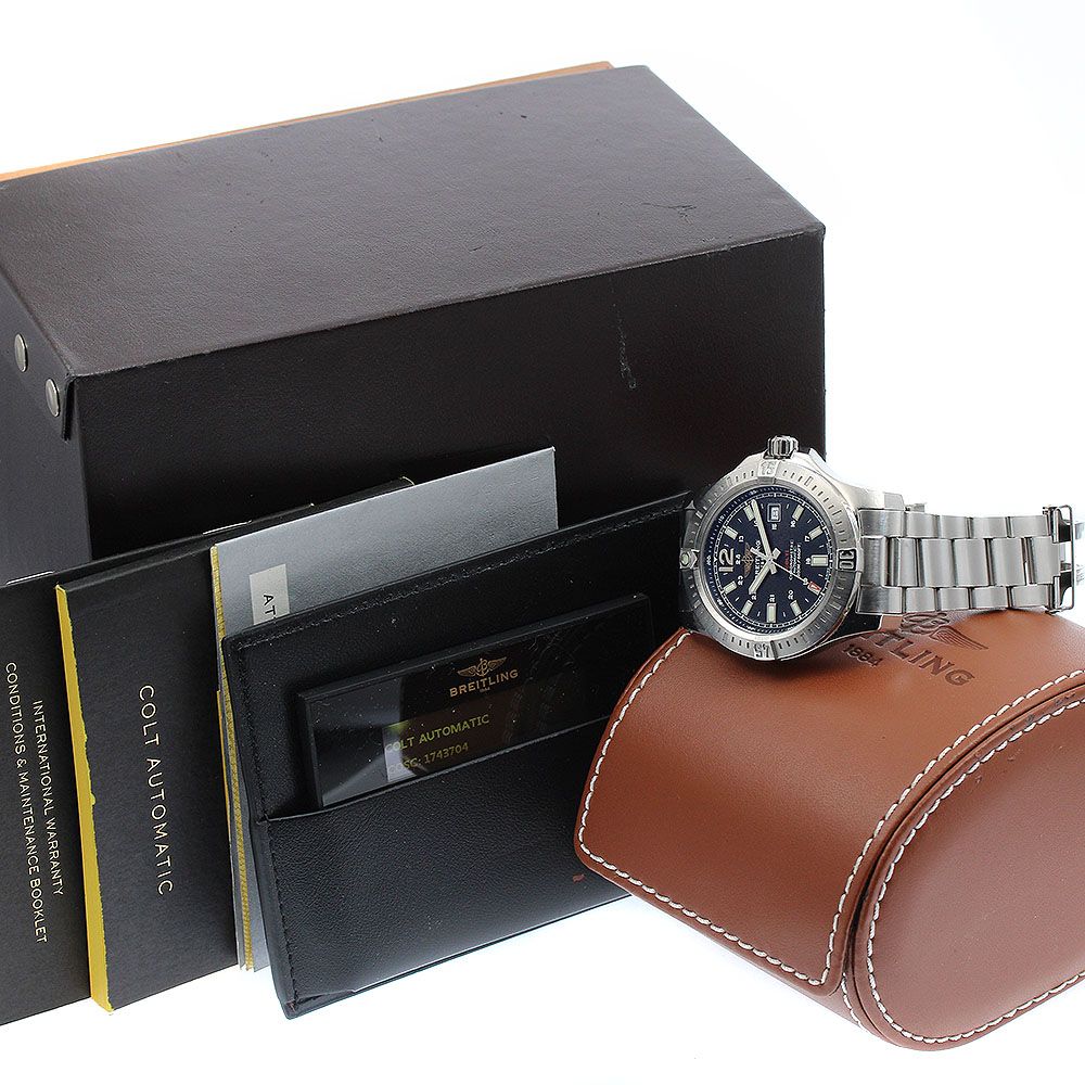  訳あり ブライトリング BREITLING A17388 コルト デイト 自動巻き メンズ 箱 保証書付き_930848 スウェット 自動巻き時計 腕時計(アナログ)