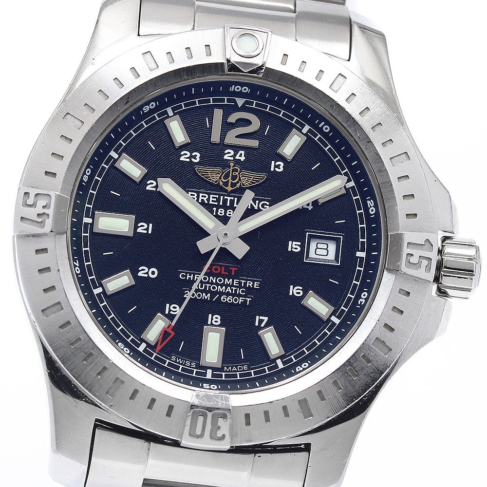 訳あり ブライトリング BREITLING A17388 コルト デイト 自動巻き メンズ 箱 保証書付き_930848