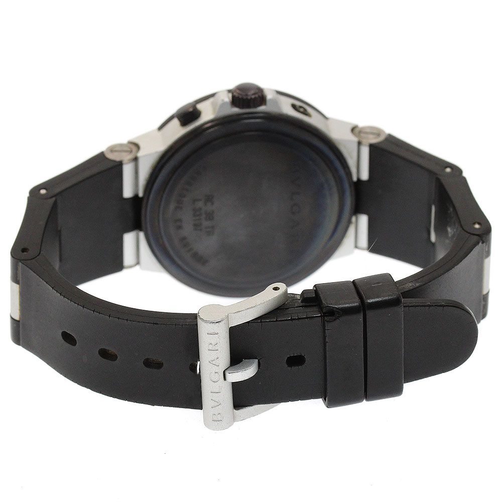  訳あり ブルガリ BVLGARI AC38TA アルミニウム デイト クロノグラフ 自動巻き メンズ 箱 保証書付き_931552 ケーブル編み 自動巻き時計 腕時計(アナログ)