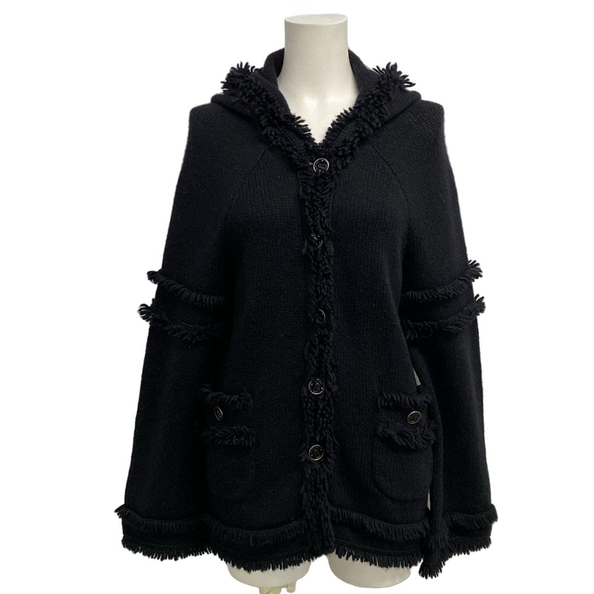 CHANEL シャネル フリンジトリムカーディガン　38 CHANEL(シャネル) カーディガン サイズ38 M レディース - P31825 黒