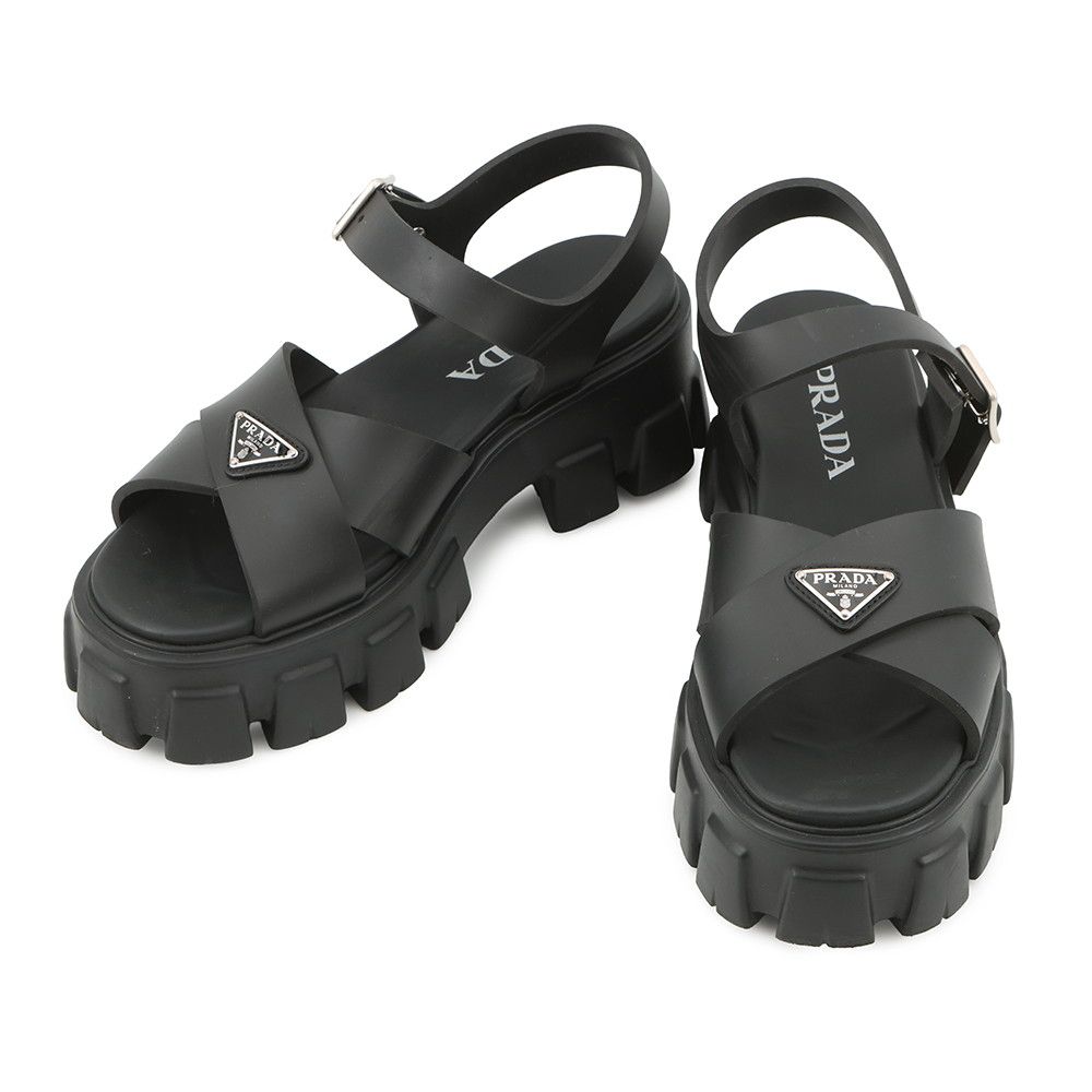プラダ サンダル モノリス ラバー レディースサイズ38 1X382N PRADA 靴