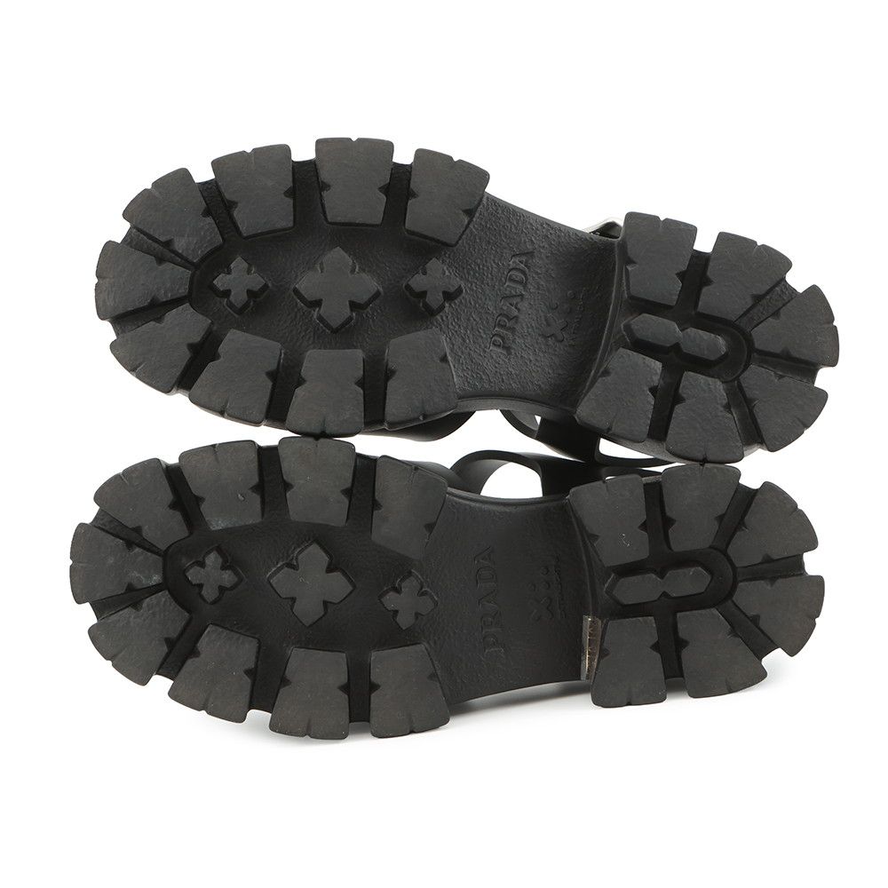 PRADA プラダ モノリス ラバー サンダル 38 PRADA(プラダ) モノリス ストラップラバーサンダル ブラック サイズ 37