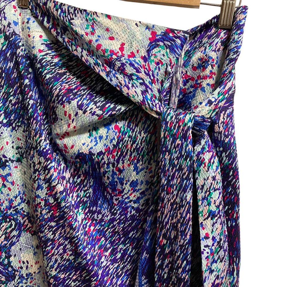 新品同様 LEONARD レオナール パリ マルチカラープリント シルクシャツ  