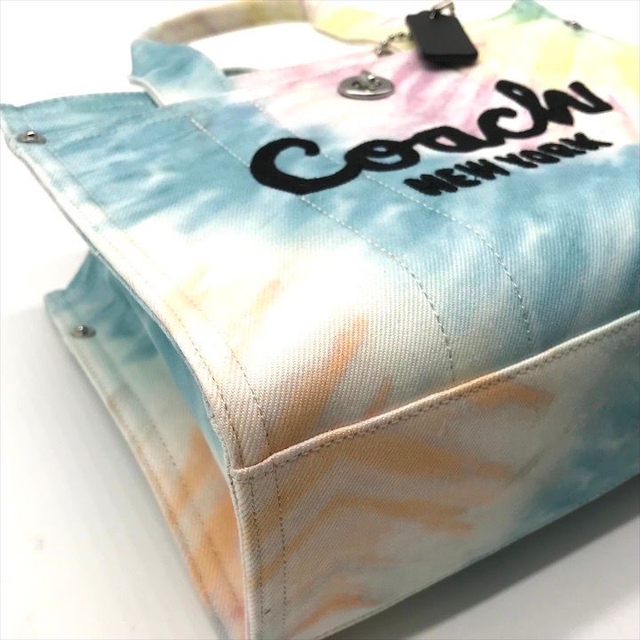 美品 COACH コーチ カーゴ トート ハンド バッグ 26 レインボー