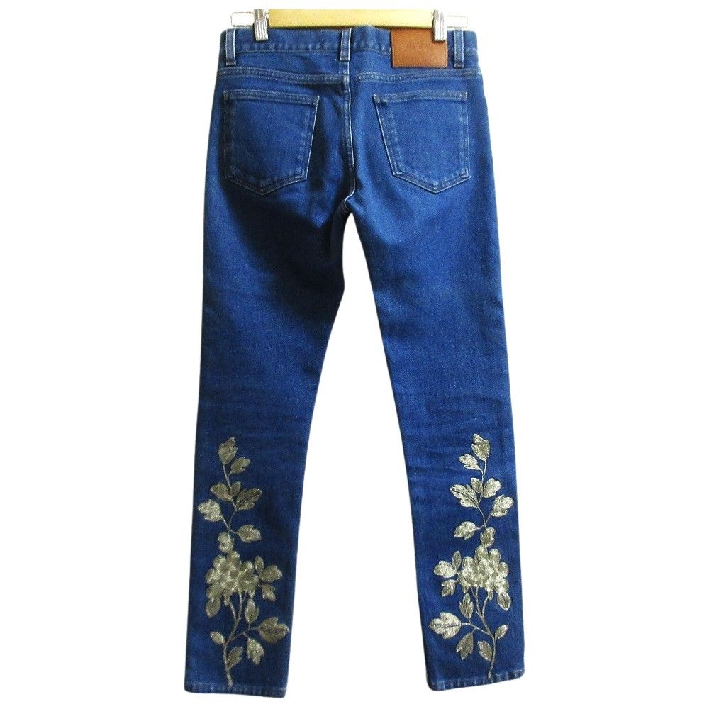 美品 GUCCI グッチ フラワー バタフライ エンブロイダリー ストレッチ