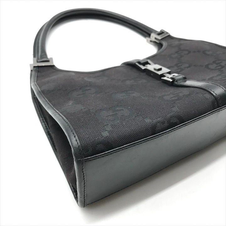 良品 GUCCI グッチ GGキャンバス ジャッキー ミニ ハンド バッグ ワン