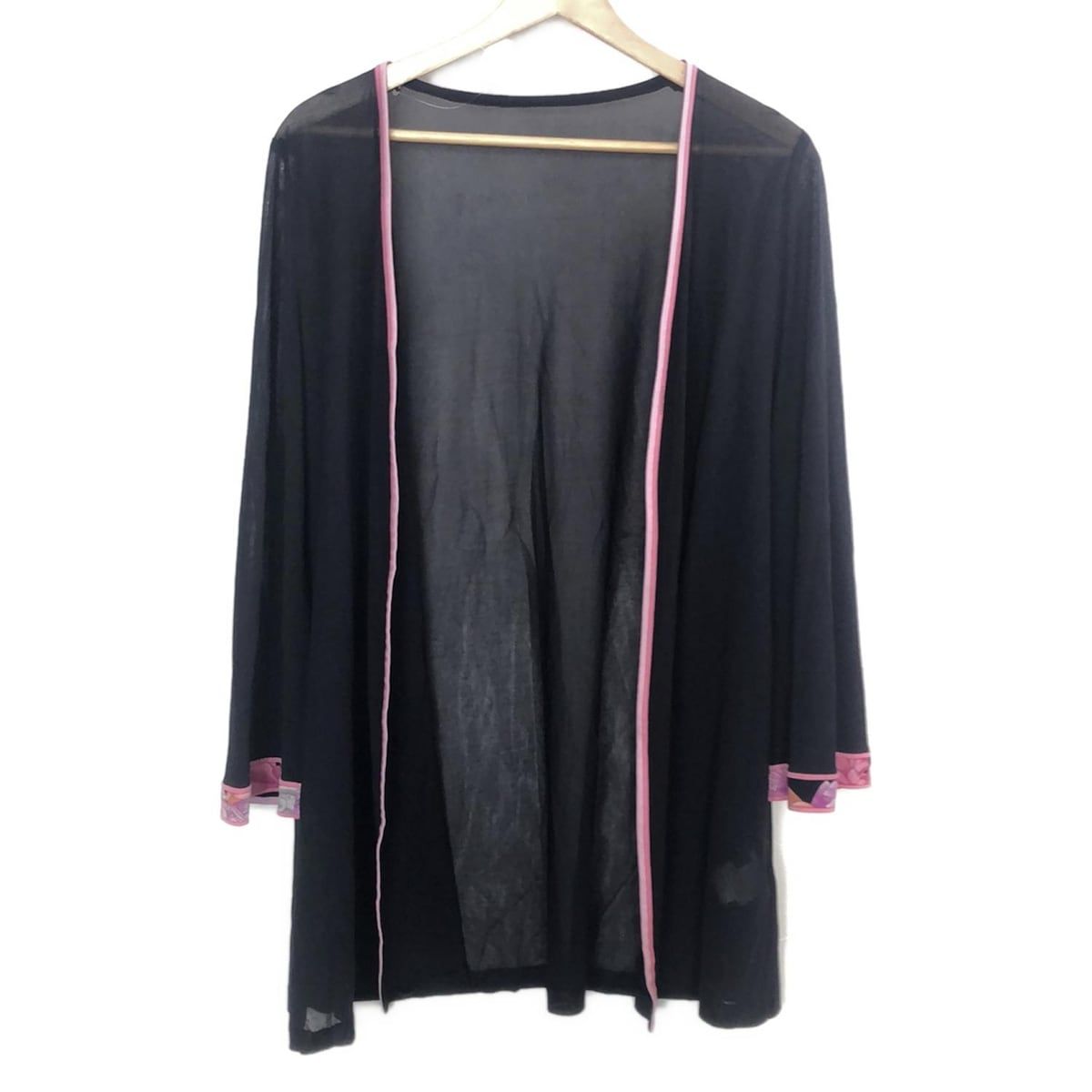 LEONARD(レオナール) カーディガン サイズ38 M レディース - 黒×ピンク