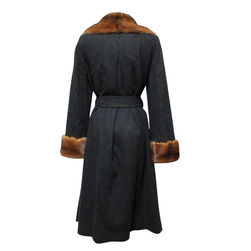 美品 FOXEY フォクシー ミンクファー カシミヤ ウール ロングコート F