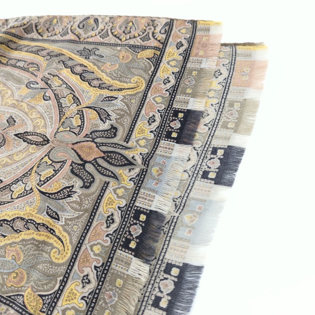 AD エトロ ETRO ストール ペイズリー ウール シルク イタリア製 美品