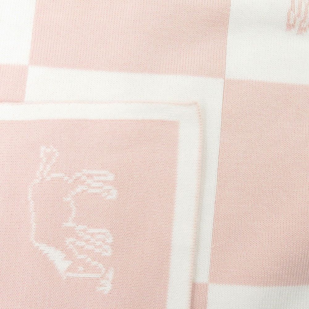 美品 エルメス アダダ コットン ピンク ベビーブランケット 1358