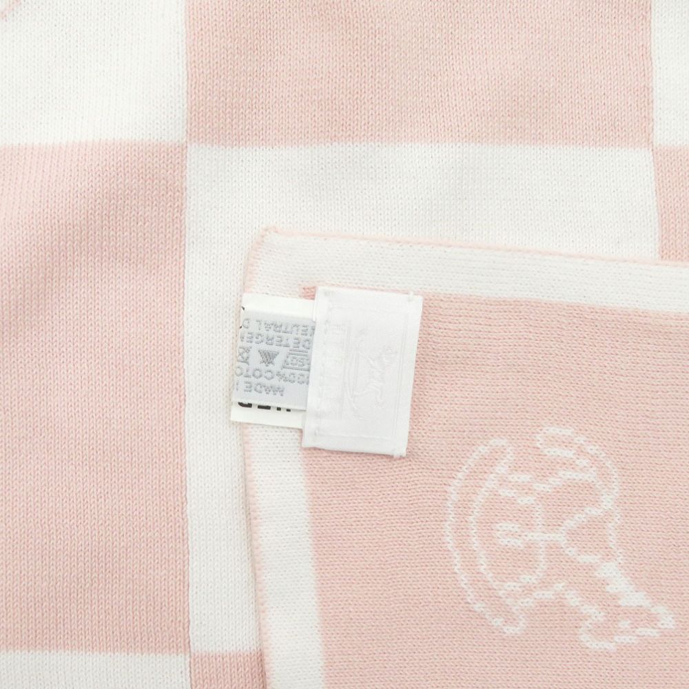 美品 エルメス アダダ コットン ピンク ベビーブランケット 1358
