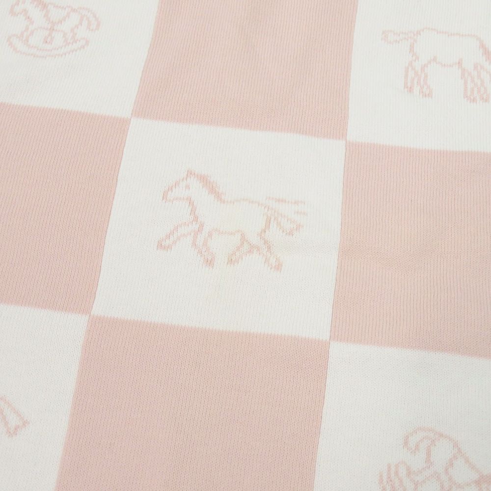 美品 エルメス アダダ コットン ピンク ベビーブランケット 1358