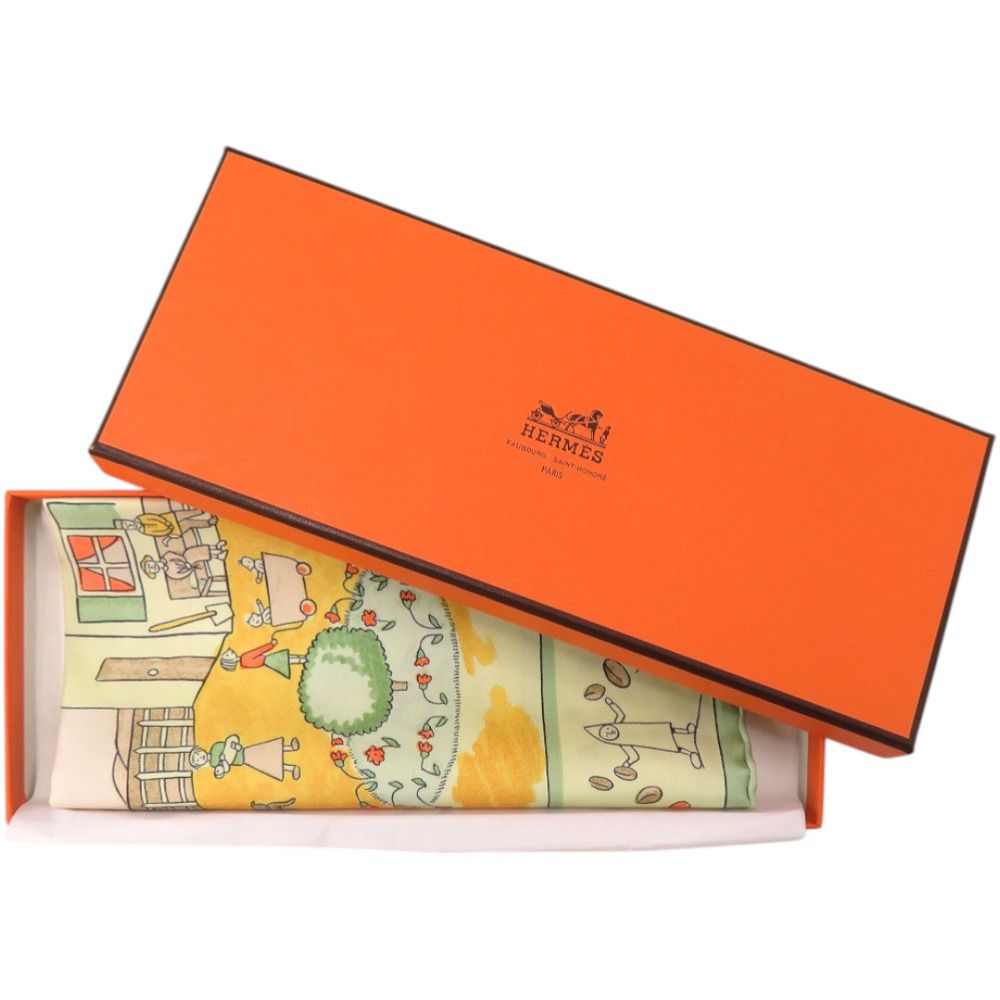 未使用品 エルメス ポケットチーフ カレ45 プチカレ RETOUR A LA TERRE