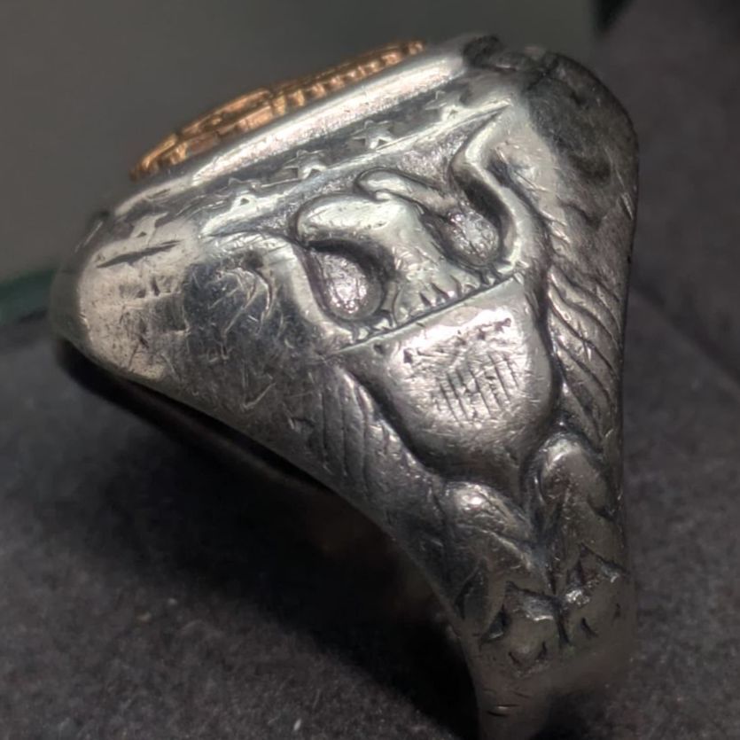 vintage usa製 スターリング silver イーグル H-H 第二次世界大戦期 米国陸軍 ミリタリー イーグル スターリング