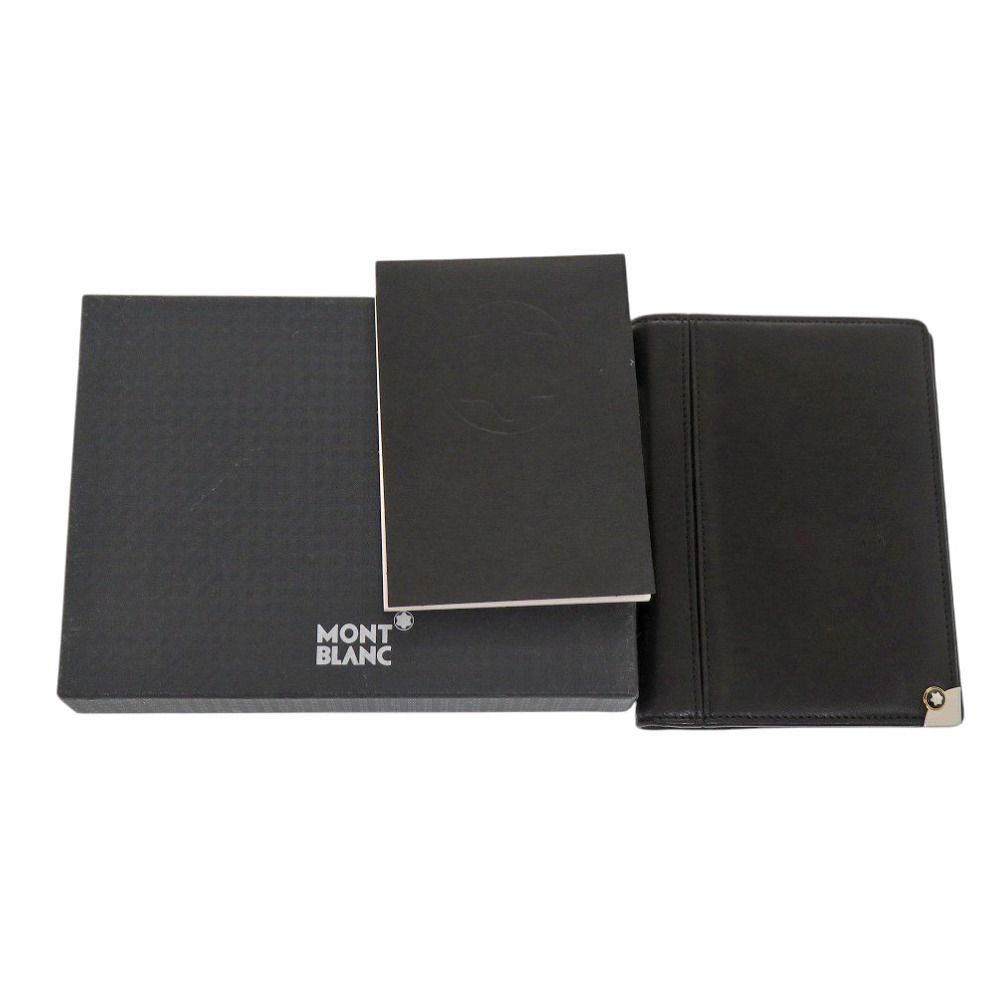 新品同様 モンブラン メモ帳 カバー レザー ブラック 手帳カバー 黒