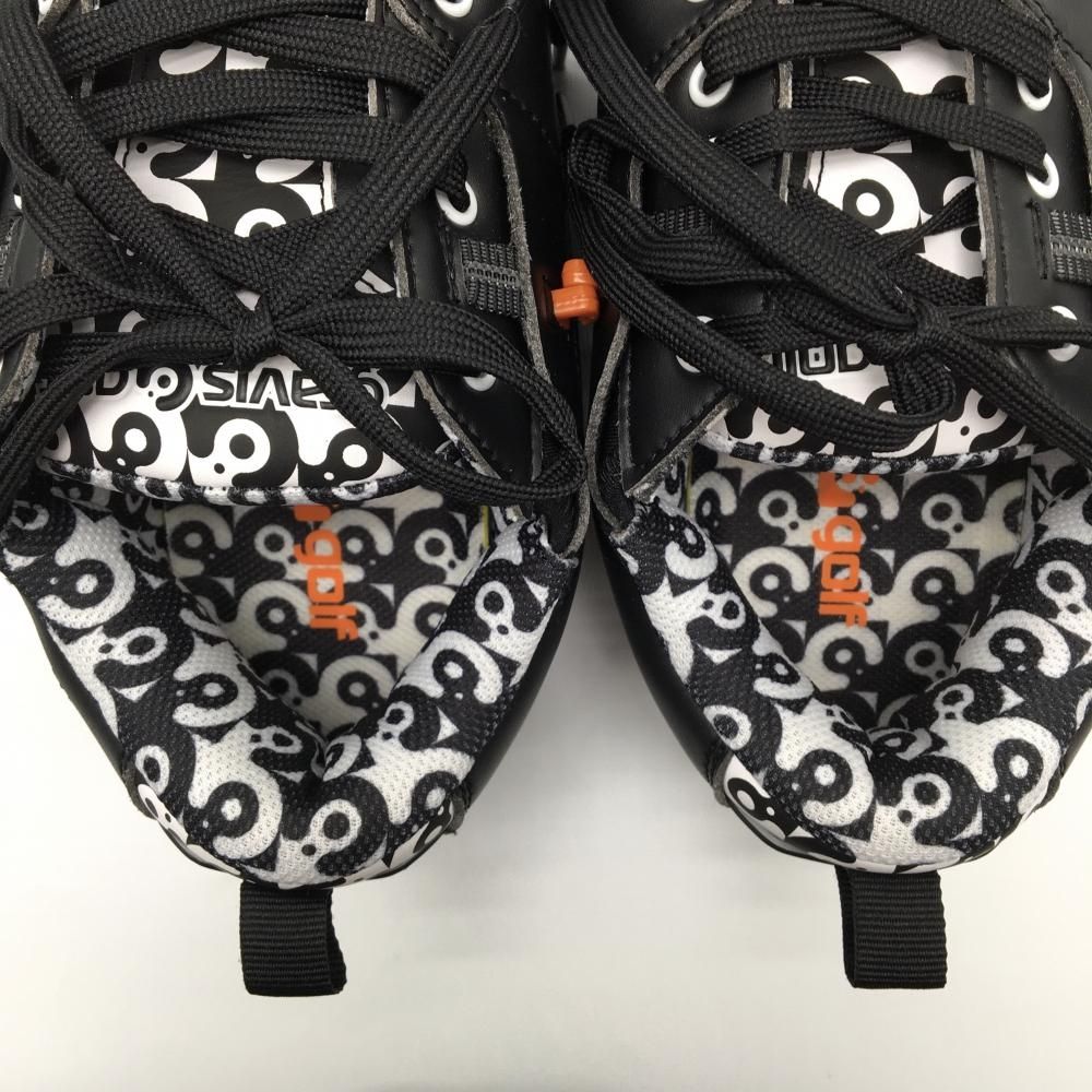 超美品】グラビスゴルフ ゴルフシューズ 黒×白 15910 スパイクレス