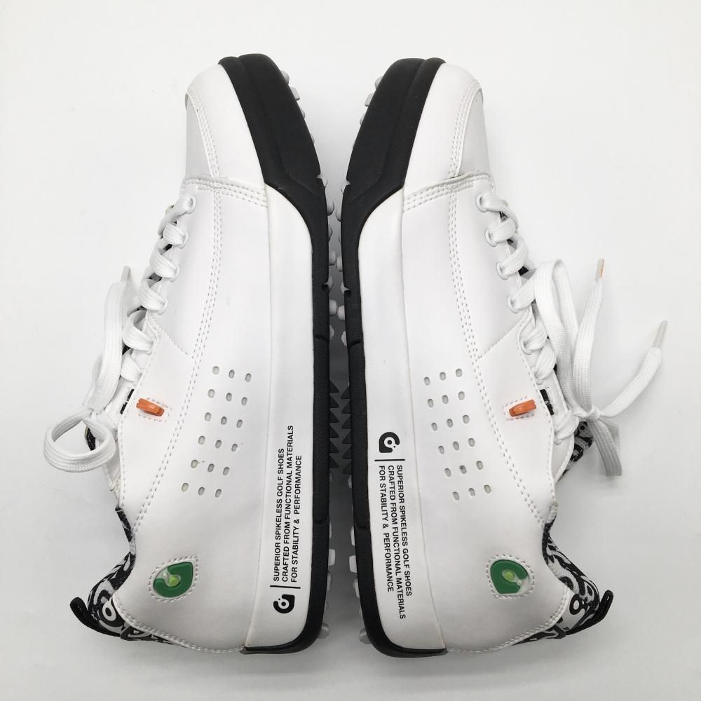 超美品】グラビスゴルフ ゴルフシューズ 白×黒 15910 スパイクレス