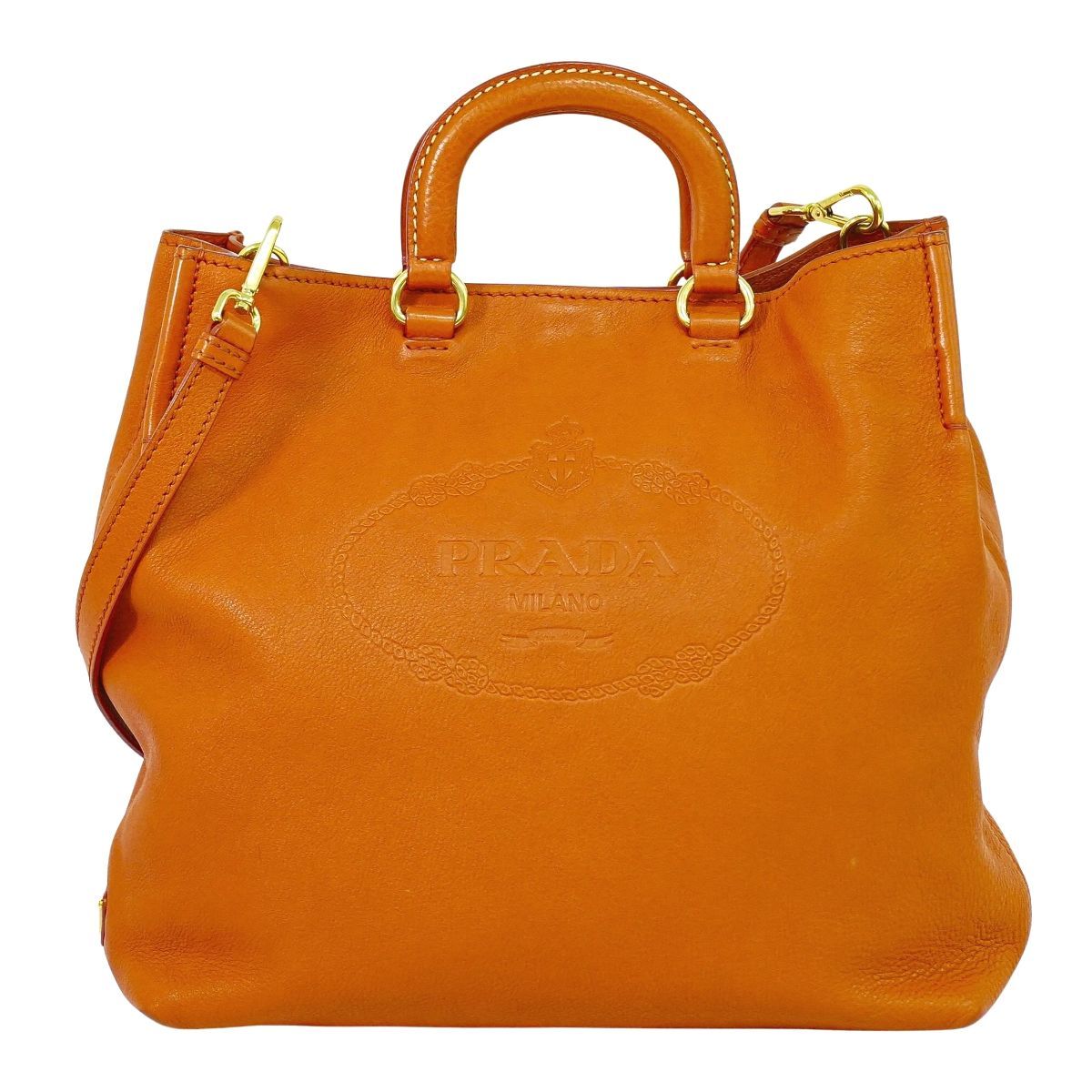 本物 プラダ PRADA レザー 2WAY ショルダーバッグ トートバッグ 
