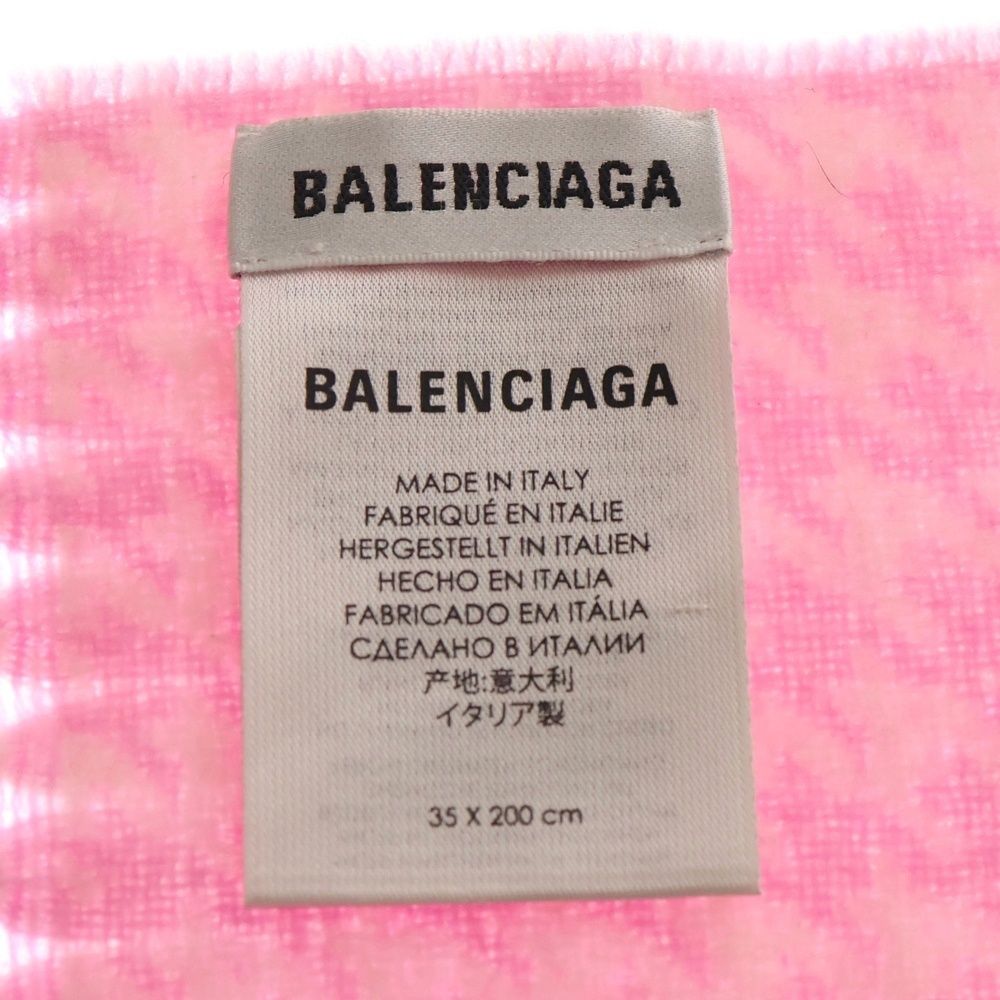 BALENCIAGA (バレンシアガ) 千鳥格子柄 チェック フリンジマフラー
