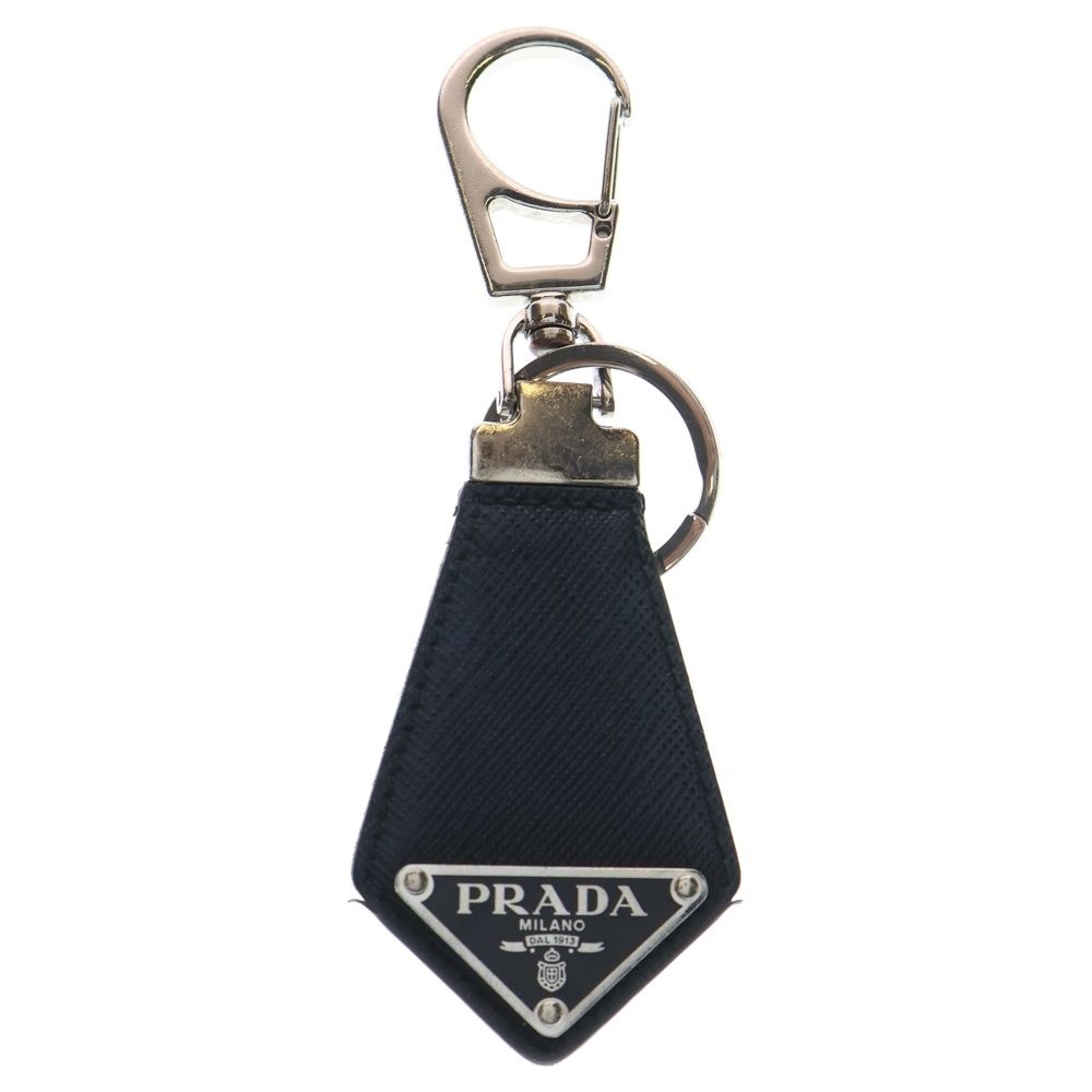 PRADA (プラダ) ロゴ三角プレート バッグチャーム キーリング