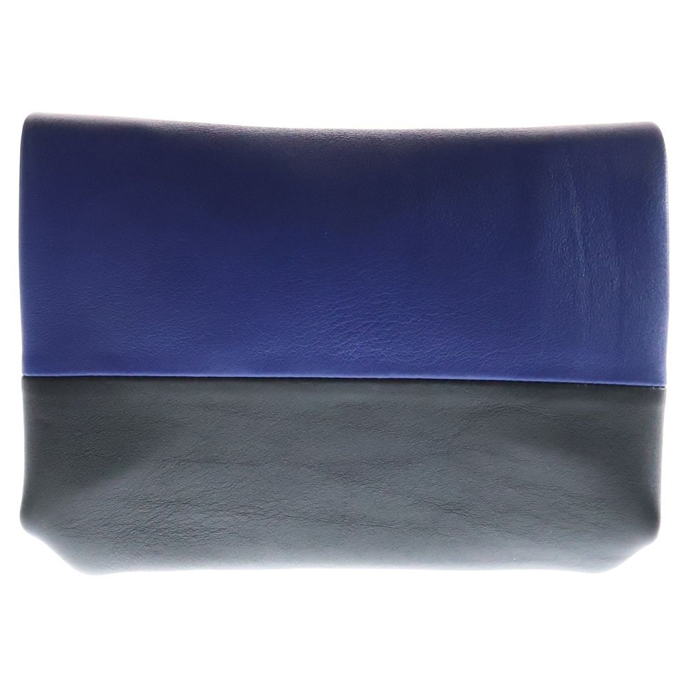 CELINE (セリーヌ) オールソフト 付属ポーチ ブルー×ブラック レザー