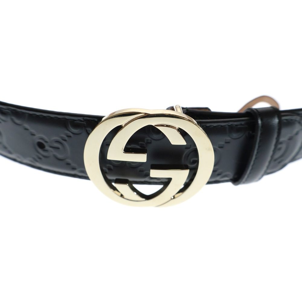 GUCCI (グッチ) グッチシマ インターロッキングG レザー ベルト