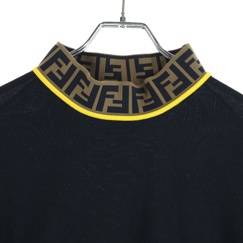 FENDI (フェンディ) ズッカ柄ハイネックニット FZZ411 A4GC ブラック