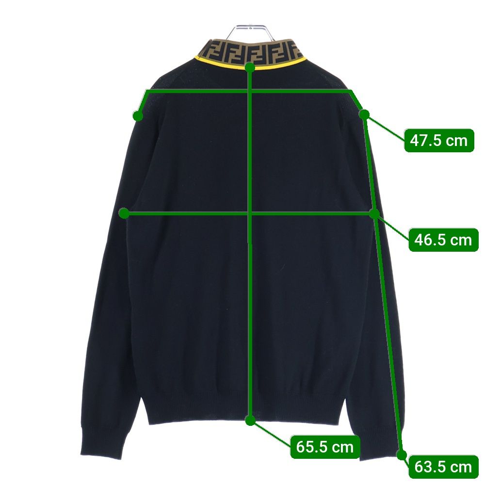 FENDI (フェンディ) ズッカ柄ハイネックニット FZZ411 A4GC ブラック