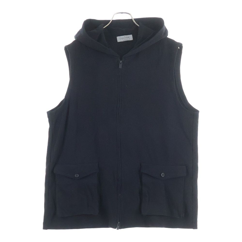 Yohji Yamamoto ヨウジヤマモト Sleeveless Hooded Vest ノースリーブ フードベスト ブラック HZ-T69-998 Yohji Yamamoto (ヨウジヤマモト) Sleeveless Hooded Vest
