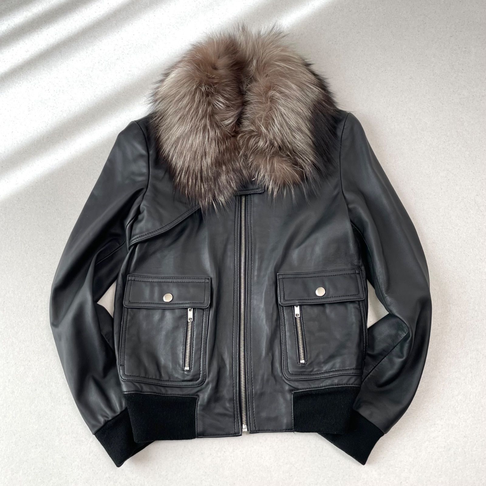 CATSSTAC 24aw レザー ファー ダブルジップ ジャケット　Mサイズ CATSSTAC 24aw レザー ファー ダブルジップ ジャケット Mサイズ - メルカリ