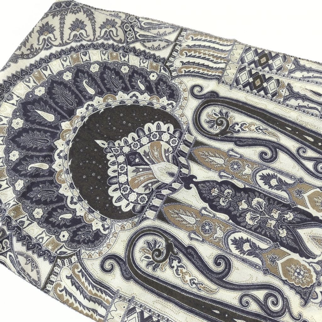 AF エトロ ETRO ストール シルク ウール ペイズリー柄 イタリア製 美品