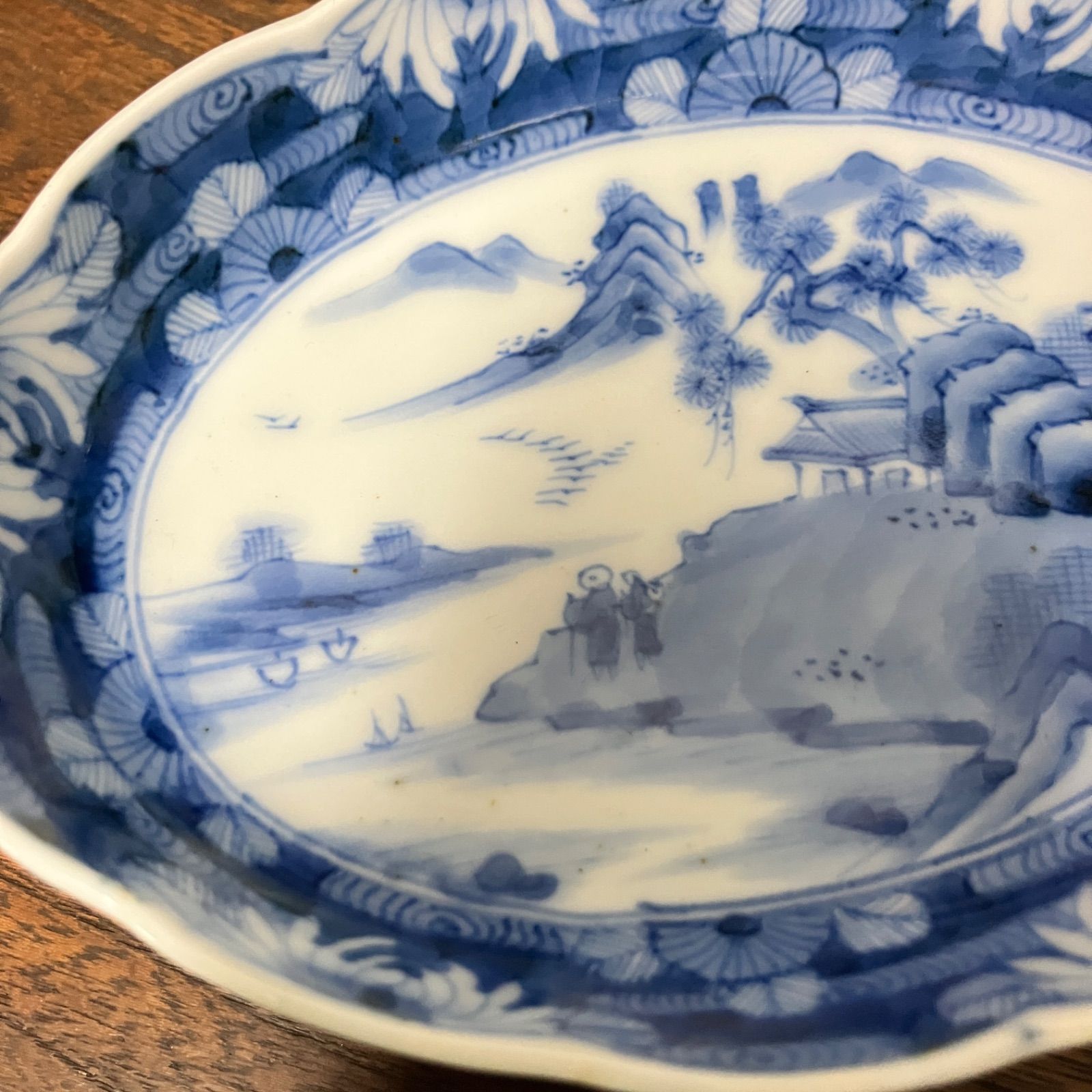 染付　古陶器楕円大皿 染付古染ざくろ楕円ボール（大） - 有田焼窯元 そうた窯