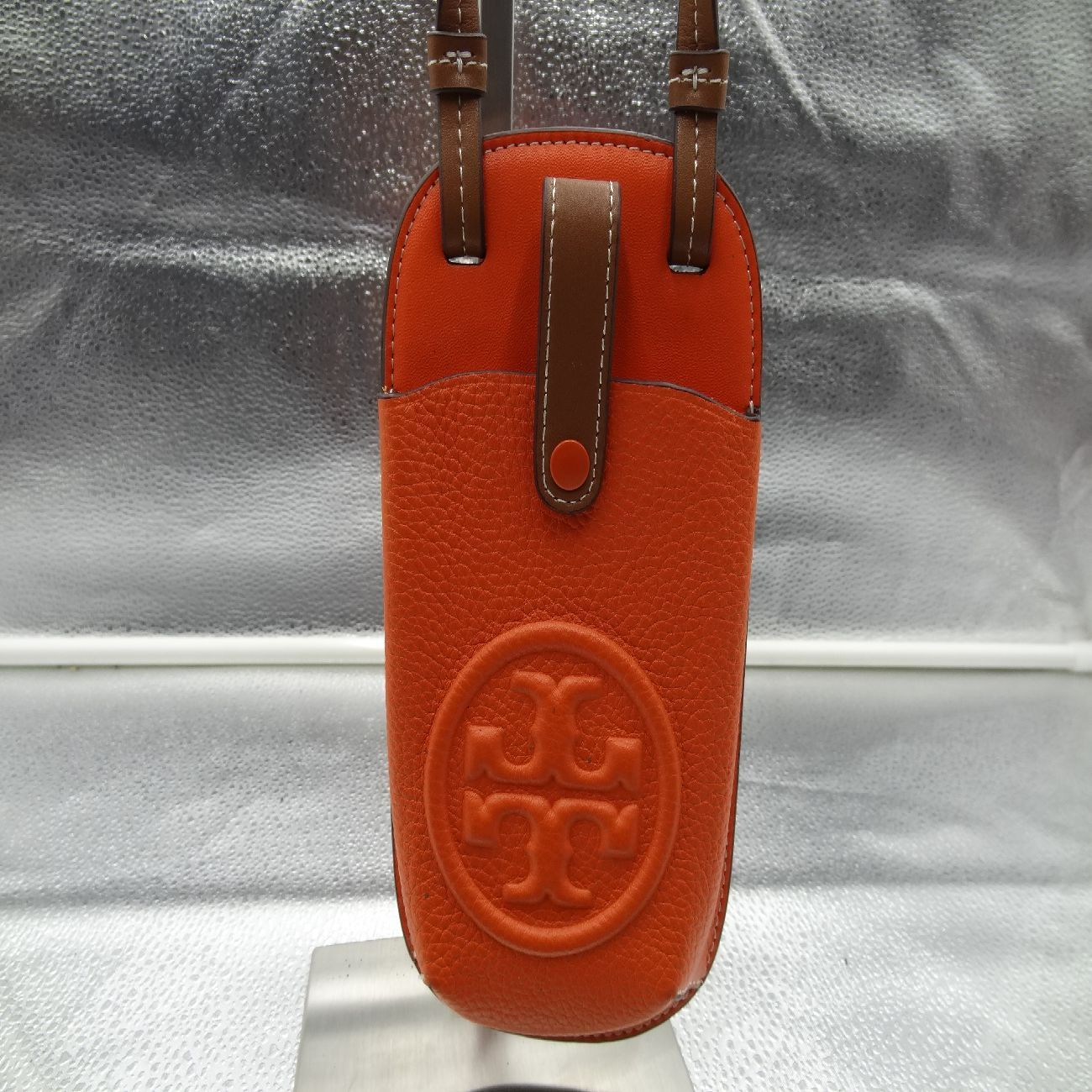 トリーバーチ TORY BURCH ペリーボンベ ショルダーバッグ オレンジ お値下げ】トリーバーチ スマホショルダー ペリーボンベ レザー