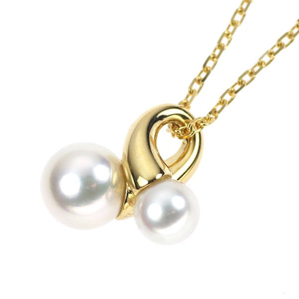 ミキモト K18YG アコヤ真珠 ペンダントネックレス 径約5.1-6.8mm