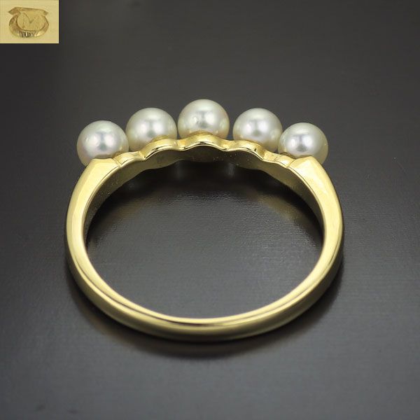 ミキモト K18YG アコヤベビー 真珠/パール リング 径約3.4-3.6mm