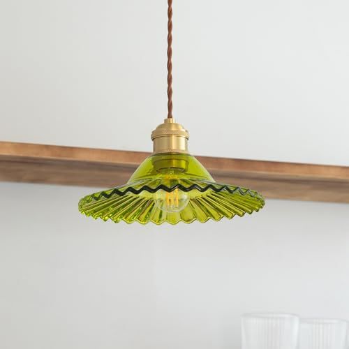 新品】真鍮 ガラス ペンダントライト - 北欧 おしゃれ 昭和 レトロ