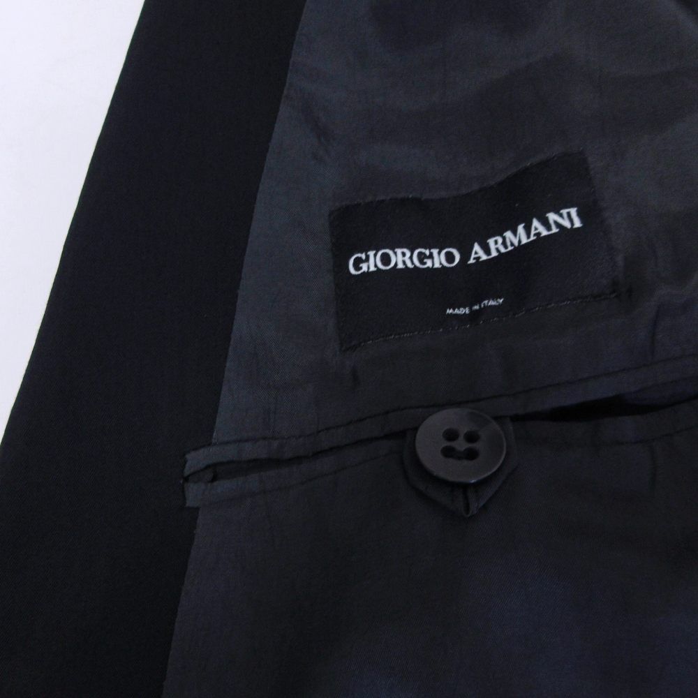 【美品カシミヤ】　ジョルジオアルマーニ　テーラードジャケット ブラック　XL 美品カシミヤ】 ジョルジオアルマーニ テーラードジャケット ブラック