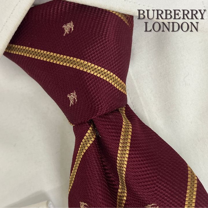 訳アリ》BURBERRY LONDON (バーバリーロンドン) シルクネクタイ 総柄
