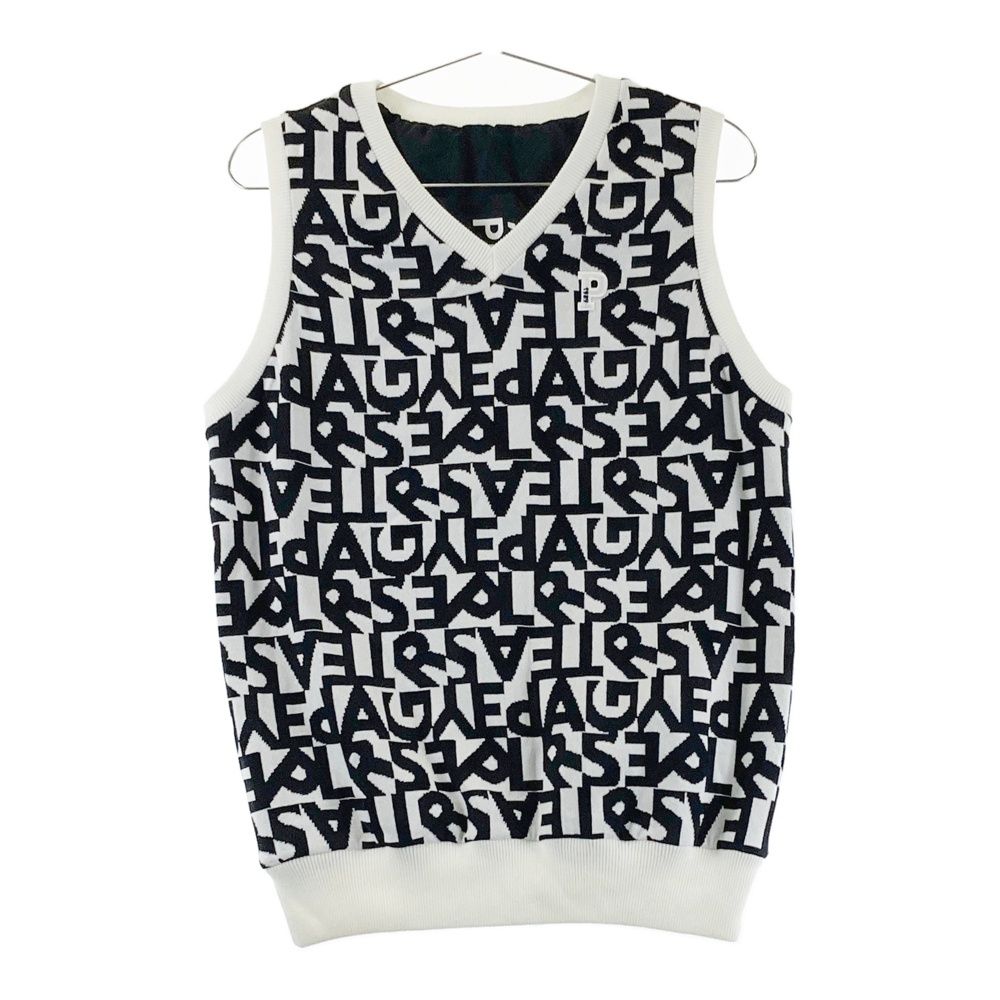 美品✨️パーリーゲイツ 24年 リバーシブル ロゴ総柄 ニットベスト ネイビー L サイズ：2 PEARLY GATES パーリーゲイツ 2024年モデル リバーシブル