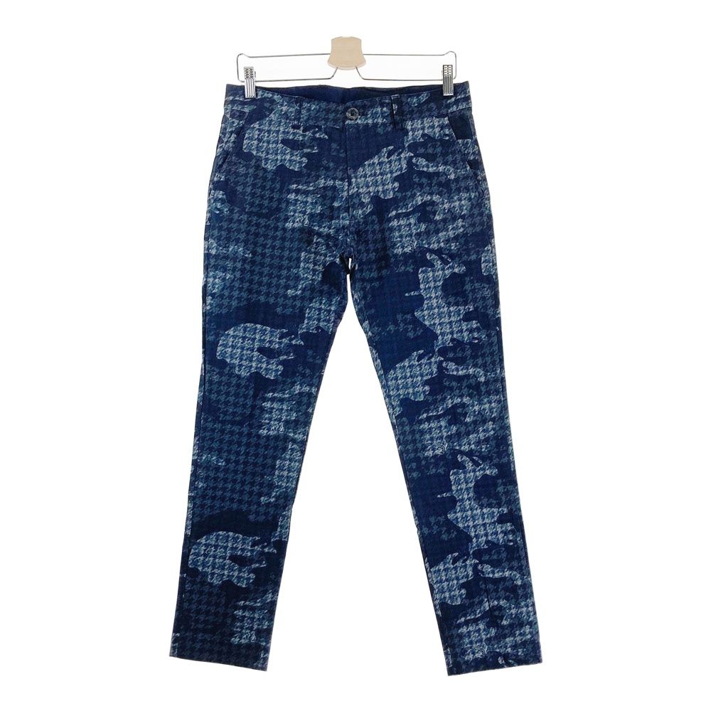 サイズ：82 ZOY ゾーイ ストレッチパンツ 千鳥×カモフラ柄 ネイビー系